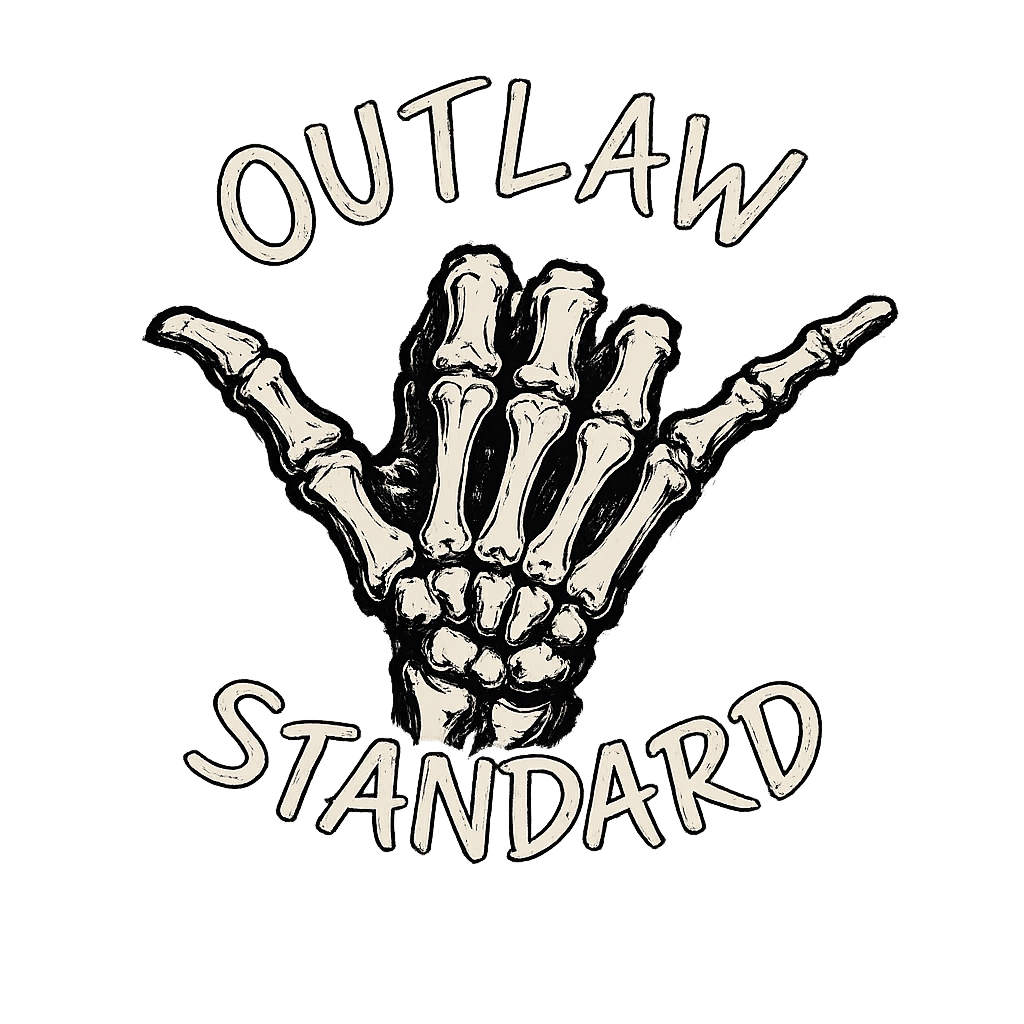 Outlaw Standard skeleton shaka logo